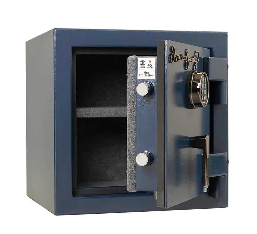 AMSEC AM2020E5 Home Security Safe, Blue Body, Black Nickel Hardware, 45 Min Fire Rating, ESL5 Lock