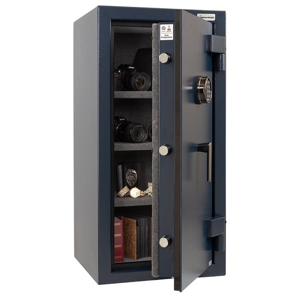 AMSEC AM4020E5 Home Security Safe, Blue Body, Black Nickel Hardware, 45 Min Fire Rating, ESL5 Lock